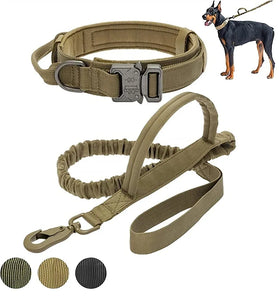 Tactical dog collar and leash for medium to large dogs