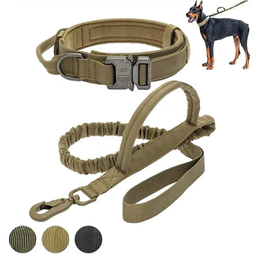 Tactical dog collar and leash for medium to large dogs