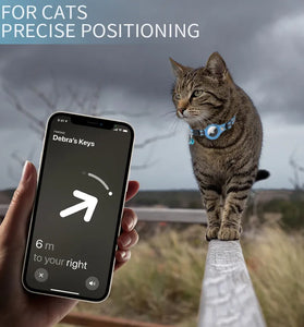 Anti-Lost Cat Collar with Airtag Case Reflective Waterproof GPS Tracker Collar for Pets Durable PU Leather Airtag Protective Collar
