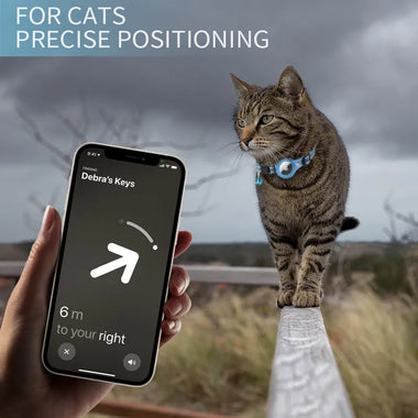 Anti-Lost Cat Collar with Airtag Case Reflective Waterproof GPS Tracker Collar for Pets Durable PU Leather Airtag Protective Collar